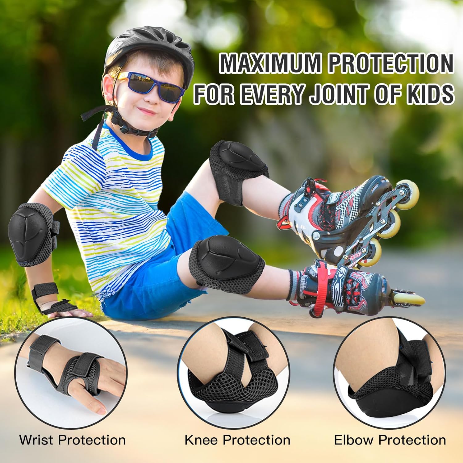 6PCS Kids Protective Gear Set  - огляд і ціна Mountain Biking Elbow Pads